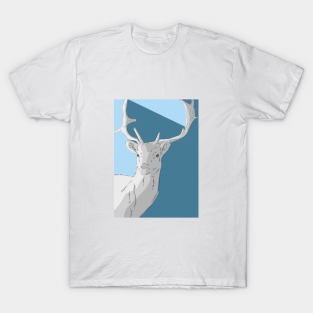 simple white deer art T-Shirt